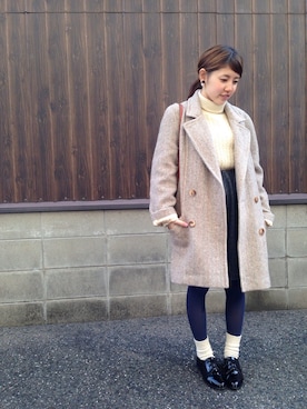 「タイツ×靴下」｜「アイテム（その他）」を使った、yuriさん（レディース・150cm）の冬コーディネート