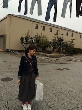 「春ワンピ」｜「アイテム（デニムジャケット）」を使った、yuriさん（レディース・150cm）の春コーディネート