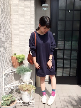 「ALLUMER（アリュメール）のアイテム（ワンピース/ドレス）」を使った、yuriさん（レディース・150cm）の秋コーディネート