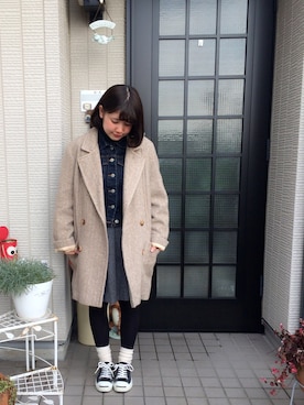 「Gジャン×アウター」｜yuriさん（レディース・150cm）の冬コーディネート