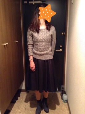 「MID by MIDWEST（ミッド バイ ミッドウエスト）のアイテム（スカート）」を使った、akiフォーさん（レディース・163cm）の秋コーディネート