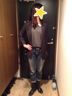 「MID by MIDWEST（ミッド バイ ミッドウエスト）のアイテム（ブーツ）」を使った、akiフォーさん（レディース・163cm）の秋コーディネート
