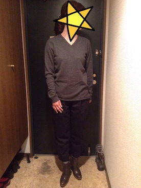 「MID by MIDWEST（ミッド バイ ミッドウエスト）のアイテム（パンツ）」を使った、akiフォーさん（レディース・163cm）の冬コーディネート