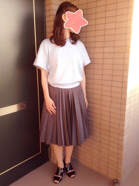 「MID by MIDWEST（ミッド バイ ミッドウエスト）のアイテム（スカート）」を使った、akiフォーさん（レディース・163cm）の夏コーディネート