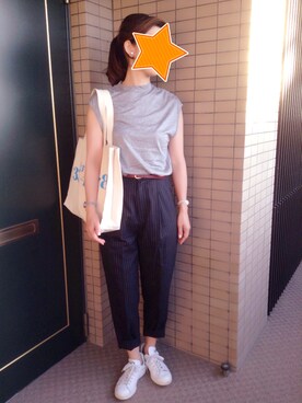 「MID by MIDWEST（ミッド バイ ミッドウエスト）のアイテム（パンツ）」を使った、akiフォーさん（レディース・163cm）の夏コーディネート