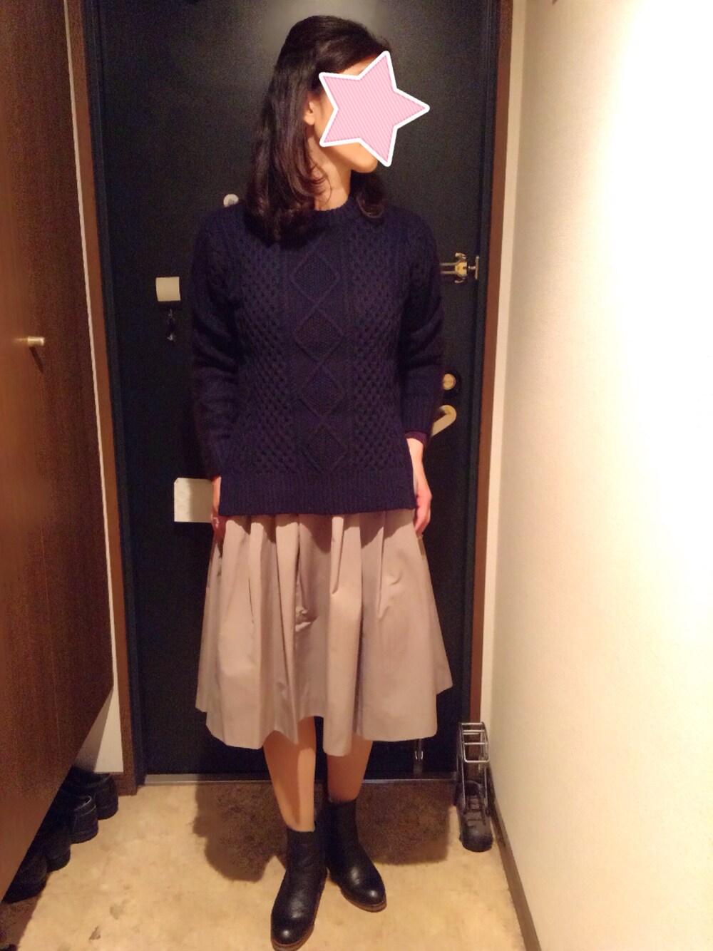 「ネイル、着回し」｜「DASHING DIVAのアイテム（その他、パープル系）」を使った、akiフォーさん（レディース・163cm）の冬コーディネートの1枚目の写真