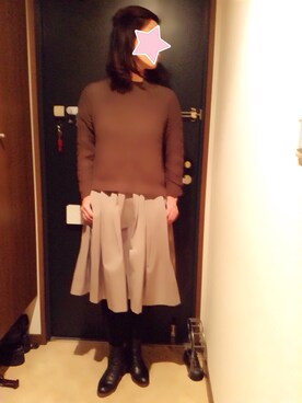 「MID by MIDWEST（ミッド バイ ミッドウエスト）のアイテム」を使った、akiフォーさん（レディース・163cm）の冬コーディネート