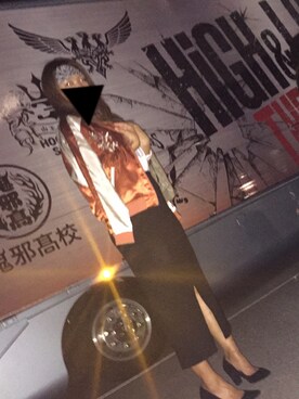 「LIVE」｜「アイテム（スタジャン）」を使った、Miiさん（レディース・167cm）の秋コーディネート