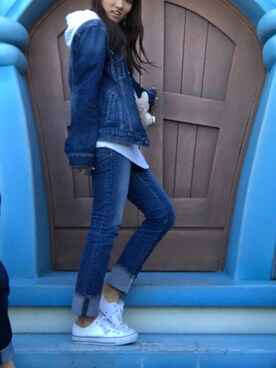 「CONVERSE（コンバース）のconverse（コンバース） ALL STAR OX（オールスターOX）（スニーカー）」を使った、Miiさん（レディース・167cm）の秋コーディネート