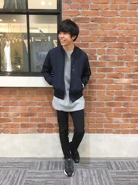 「niko and...（ニコアンド）のアイテム（MA-1）」を使った、だいすけさん（メンズ・178cm）の秋コーディネート