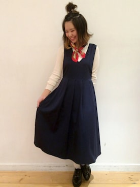 「archives（アルシーヴ）のアイテム（ブーティ）」を使った、かみちゃんさん（レディース・155cm）の秋コーディネート