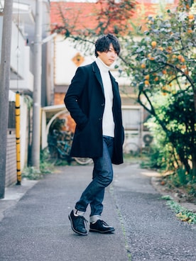 「A.P.C.（アーペーセー）のA.P.C. Petit New Standard Brut（デニムパンツ）」を使った、堀口英剛@monographさん（メンズ・168cm）の秋コーディネート