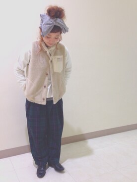 「CUBE SUGAR（キューブシュガー）のアイテム（その他アウター）」を使った、オオハラさん（レディース・152cm）の秋コーディネート