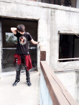 「UNDER PEACE（アンダーピース）のアイテム」を使った、shanyangさん（メンズ・176cm）の春コーディネート