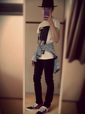 「McQ Alexander McQueen（マックキューアレキサンダーマックイーン）のアイテム（トップス）」を使った、YUJIさん（メンズ・174cm）の夏コーディネート
