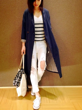 「アイテム（チェスターコート）」を使った、AyaKondoさん（レディース・164cm・20代）の冬コーディネート