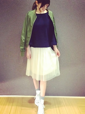 「CONVERSE（コンバース）のCONVERSE ALL STAR　ハイカットスニーカー（スニーカー）」を使った、AyaKondoさん（レディース・164cm）の冬コーディネート