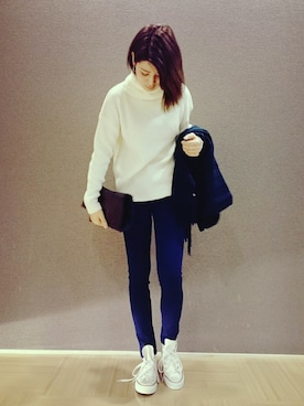 「CONVERSE（コンバース）のCONVERSE ALL STAR　ハイカットスニーカー（スニーカー）」を使った、AyaKondoさん（レディース・164cm）の秋コーディネート