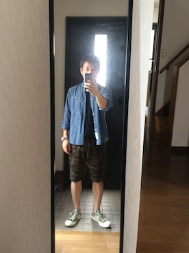 「アイテム（モカシン/デッキシューズ）」を使った、IPLさん（メンズ・162cm）の秋コーディネート