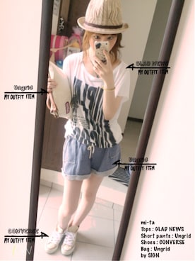 「グラッドニュース」｜mi-ta◡̈✩さん（レディース・158cm）の夏コーディネート