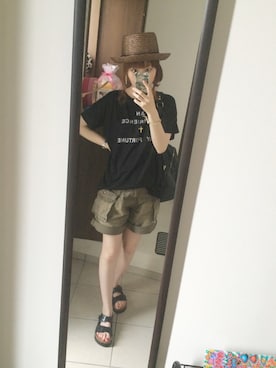 「GRL」｜「アイテム（カーゴパンツ）」を使った、mi-ta◡̈✩さん（レディース・158cm）の夏コーディネート