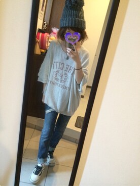「RCWB（アールシーダブリュービー）のアイテム（帽子）」を使った、mi-ta◡̈✩さん（レディース・158cm）の秋コーディネート