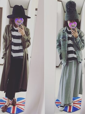 「RCWB（アールシーダブリュービー）のアイテム（帽子）」を使った、mi-ta◡̈✩さん（レディース・158cm）の秋コーディネート