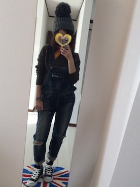 「RCWB（アールシーダブリュービー）のアイテム（帽子）」を使った、mi-ta◡̈✩さん（レディース・158cm）の秋コーディネート