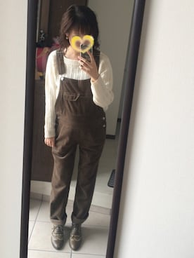 「ウイングチップ」｜「アイテム（オールインワン・サロペット）」を使った、mi-ta◡̈✩さん（レディース・158cm）の秋コーディネート