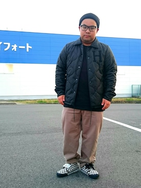 「HUF」｜「アイテム（その他アウター）」を使った、はたぼーさん（メンズ・165cm）の秋コーディネート