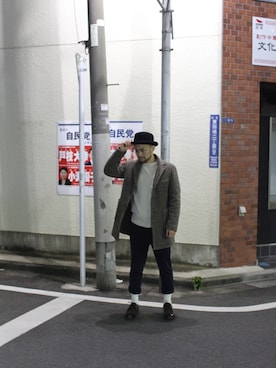 「TAKEO KIKUCHI（タケオキクチ）のアイテム（ダウンジャケット/コート）」を使った、tetsujin さん（メンズ・171cm）の春コーディネート