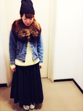 「コンバース（オールスター）」｜tanezoさん（レディース・151cm）の冬コーディネート