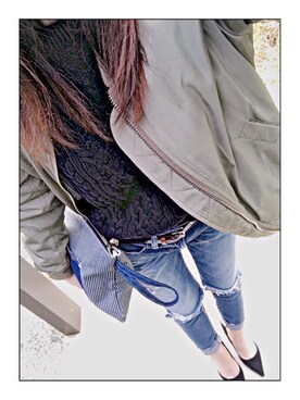 「ENVYM（アンビー）のアイテム（ブルゾン）」を使った、shii...☆さん（レディース・160cm）の冬コーディネート