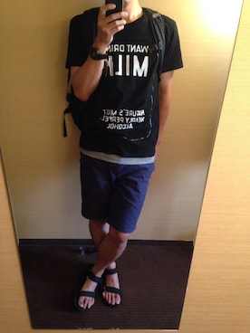 「Waste(twice)（ウェストトゥワイス）のアイテム（パンツ）」を使った、Mattsunさん（メンズ・172cm）の夏コーディネート