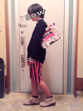 「Think Bee!（シンクビー）のアイテム」を使った、Sowさん（キッズ・152cm）の秋コーディネート