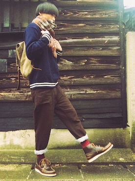 「EASTLAND（イーストランド）のアイテム（シューズ）」を使った、たくや：Dさん（メンズ・170cm）の秋コーディネート