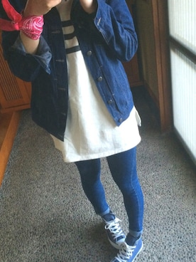 「スウェットワンピース」｜「アイテム（財布/小物）」を使った、norikoさん（レディース・165cm）の春コーディネート