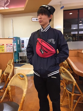 「Subciety（サブサエティ）のアイテム（スタジャン）」を使った、!butanさん（メンズ・166cm）の冬コーディネート