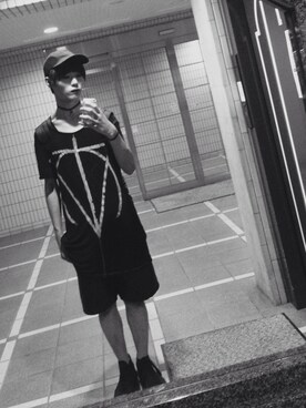 「newhattan（ニューハッタン）のWEGO/NEWHATTAN LOWキャップ（キャップ、ブラック系）」を使った、いちまつ君さん（メンズ・176cm）の夏コーディネート