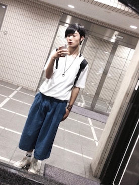 「CONVERSE（コンバース）のCONVERSE コンバース ALL STAR OX オールスター オックス　（スニーカー、ホワイト系）」を使った、いちまつ君さん（メンズ・176cm）の夏コーディネート