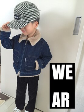 「COMME CA DU MODE（コムサデモード）のアイテム（デニムジャケット）」を使った、IKKIさん（キッズ・110cm）の冬コーディネート