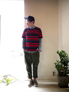 「バレンタインデートスタイル」｜「アイテム（キャップ）」を使った、BIRTHDAYさん（メンズ・170cm）の冬コーディネート