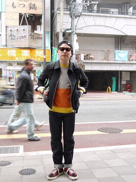 「The Letters（ザレターズ）のアイテム（ブルゾン）」を使った、BIRTHDAYさん（メンズ・170cm）の春コーディネート