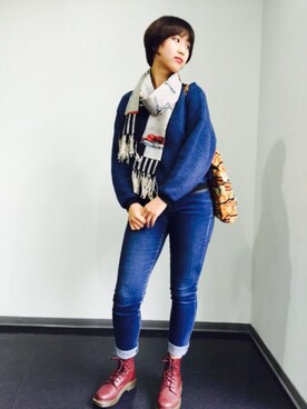 「アイテム（トートバッグ、オレンジ系）」を使った、hyekiさん（レディース・168cm）の春コーディネート