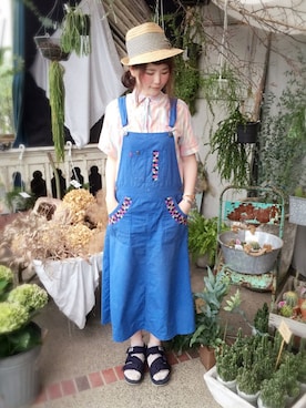「チチカカ（チチカカ）のアイテム（オールインワン・サロペット）」を使った、ayuminさん（レディース・160cm）の夏コーディネート