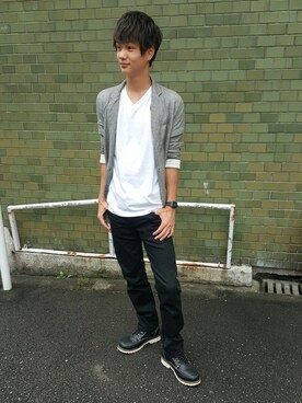 「EDWIN（エドウィン）のアイテム（ブーツ）」を使った、Sho-taさん（メンズ・169cm）の秋コーディネート