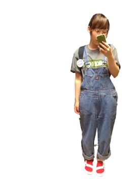「アイテム（サロペット/オーバーオール）」を使った、ｐ◦さん（レディース・156cm・10代）の夏コーディネート