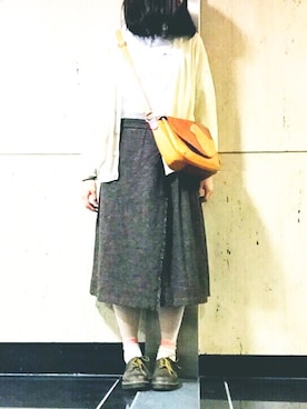 「タイツ×靴下」｜「アイテム（ブーツ）」を使った、ゆさん（レディース・164cm）の冬コーディネート