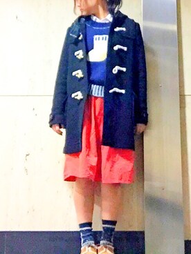「LEPSIM（レプシィム）のアイテム（ダッフルコート）」を使った、ゆさん（レディース・164cm）の春コーディネート