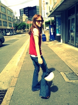 「厚底」｜tabasaさん（レディース・154cm）の夏コーディネート